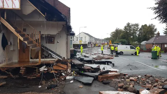 Damaged house