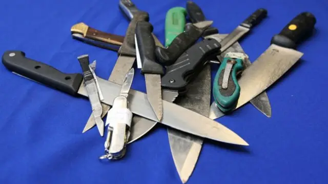 Knives found by police