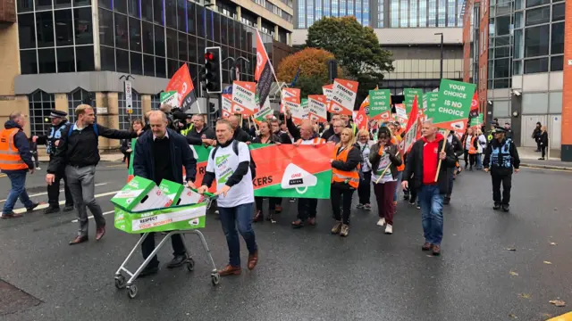 Workers in the city centre