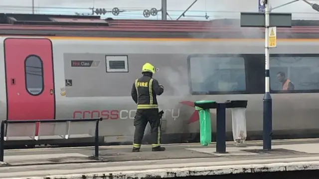 A train on fire