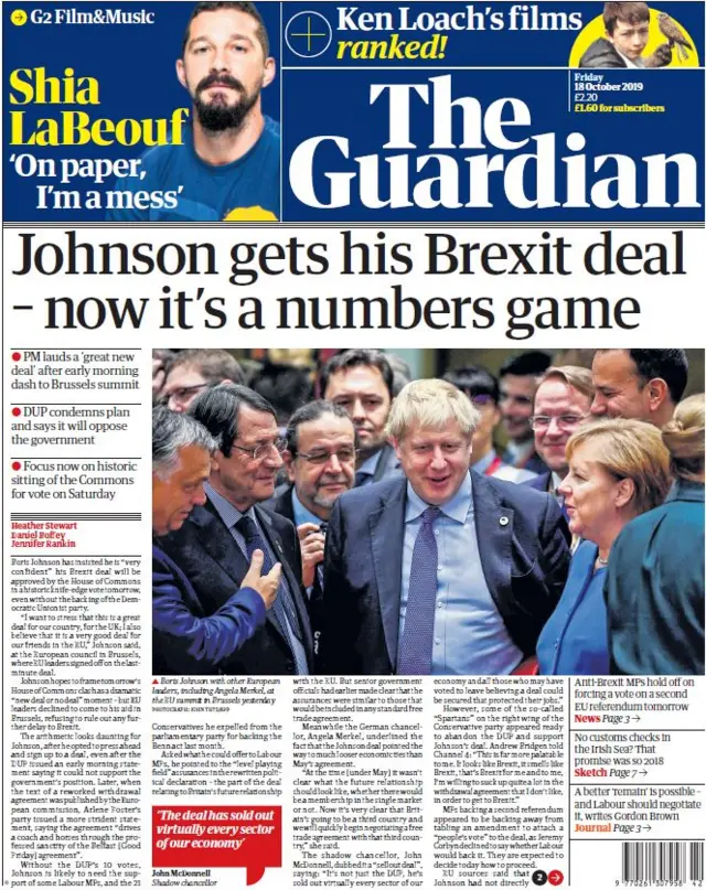 Guardian front page