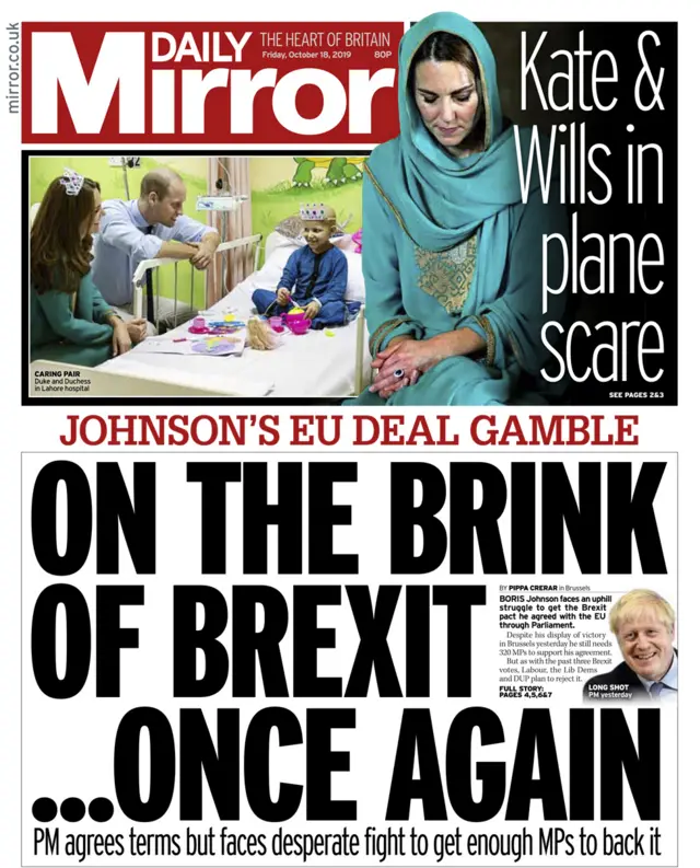 Daily Mirror front page - 18/09/19