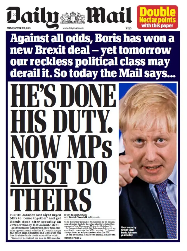 Daily Mail front page