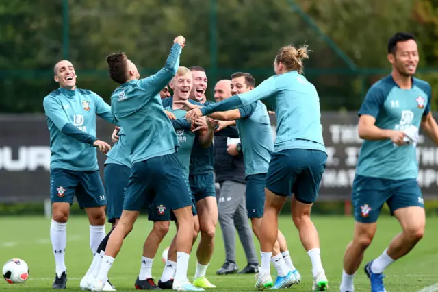 Southampton players in training