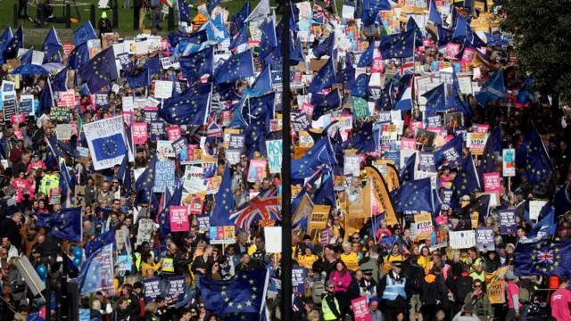 EU supporters march as parliament sits on a Saturday for the first time since the 1982 Falklands War, to discuss Brexit in London, Britain,