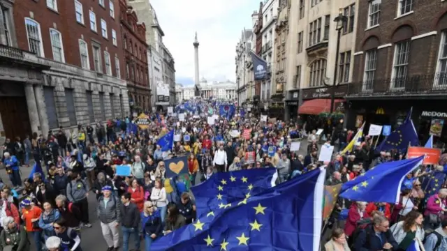 Brexit protesters in London