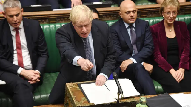 Boris Johnson during the debate on his deal