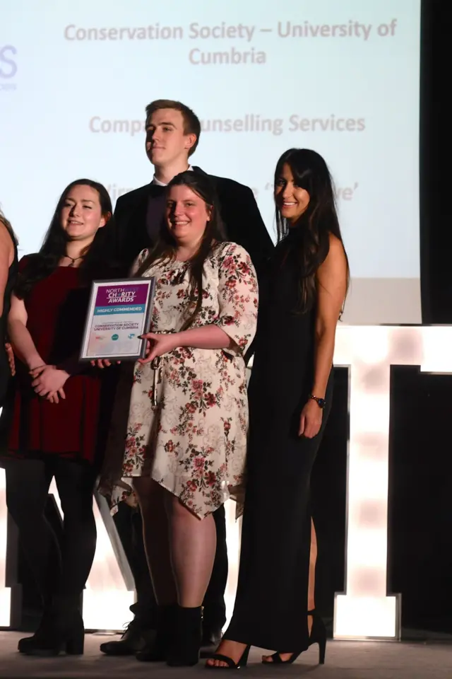 Students receiving an award