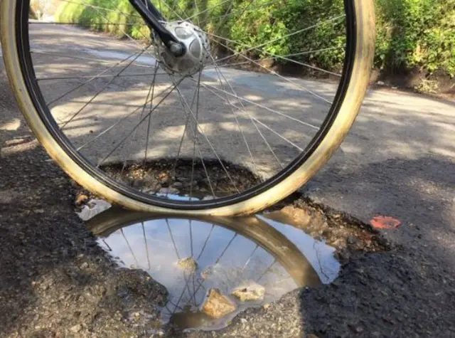 Bike and pothole