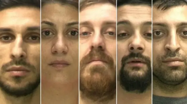 Police mugshots of all five offenders