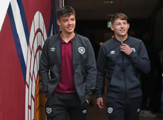 Aaron Hickey (left) at Tynecastle