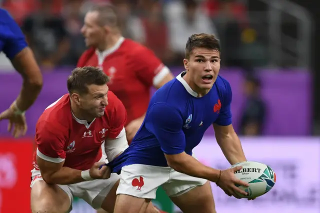 Antoine Dupont of France v Wales