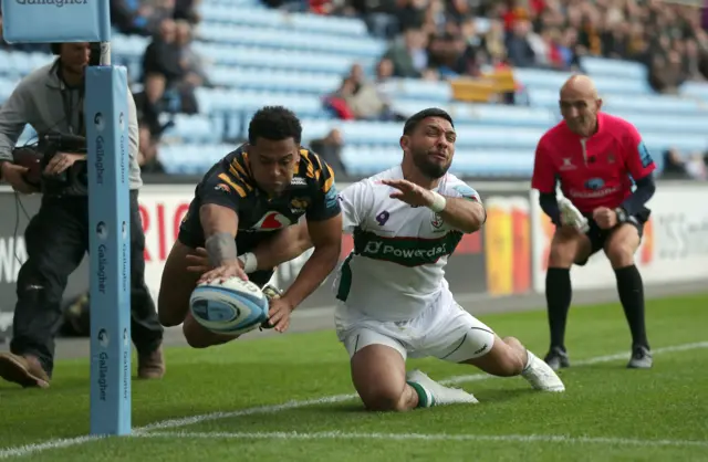 Zach Kibirige scores for Wasps