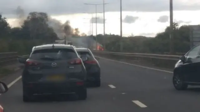 The fire on the A5