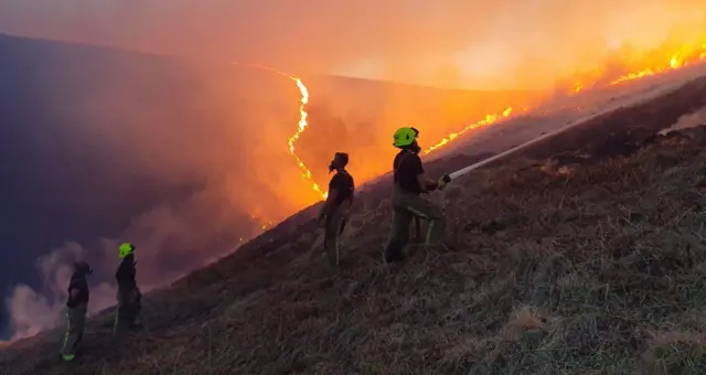 Firefighters tackle Marsden Moor blaze