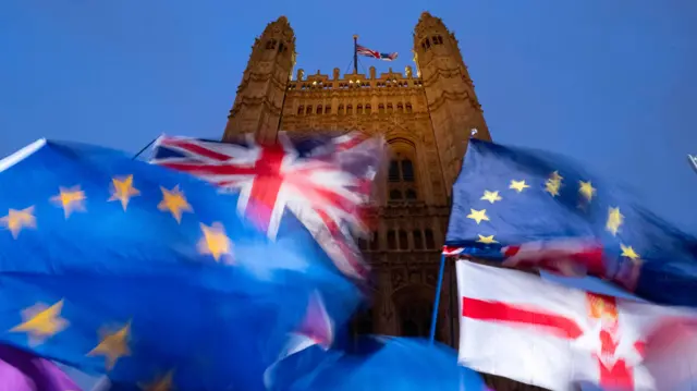 Flags outside Parliament