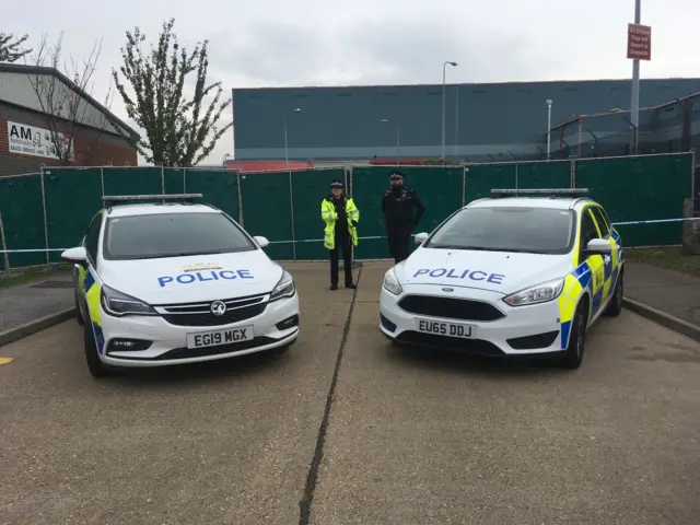 Police at the Waterglade Industrial Park