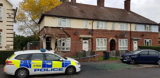 A damaged house