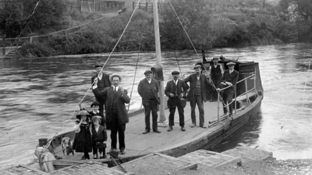 A boat on the same stretch of river that experts believe may be the ferry involved in the disaster