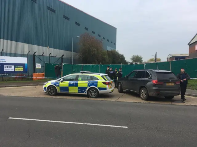 Police at the Waterglade Industrial Park