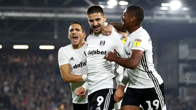 Aleksandar Mitrovic celebrates