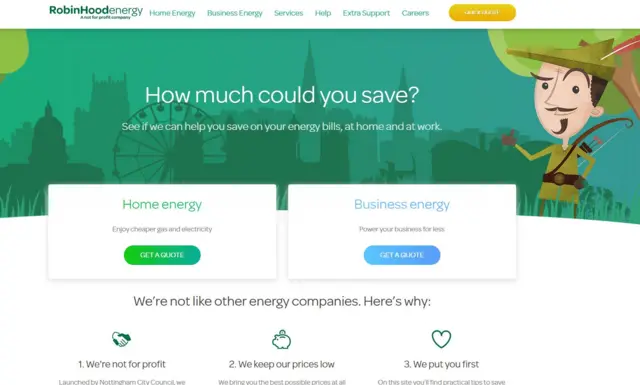 Robin Hood Energy website