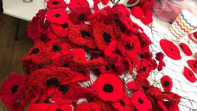 Poppies on a table