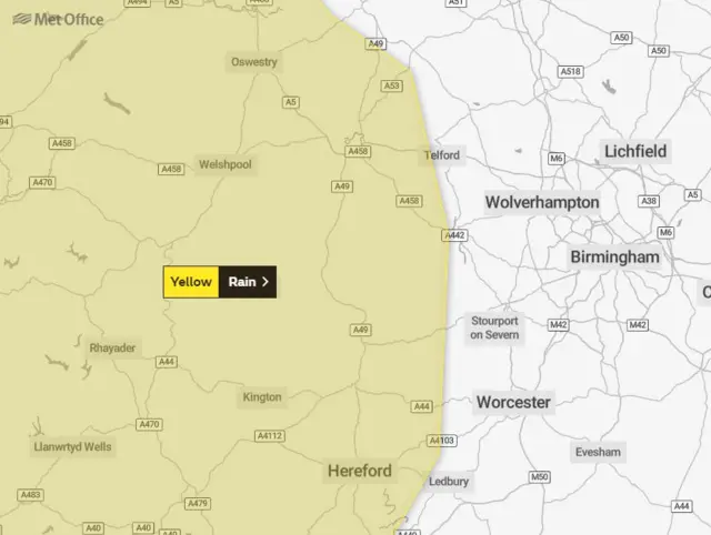 Weather warning map