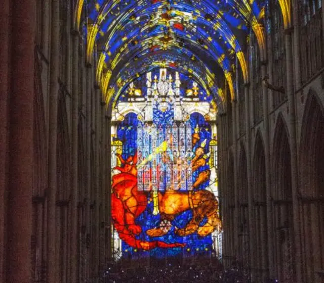 Stained glass window in Minster Nave