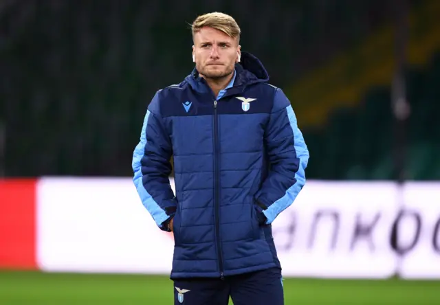 Lazio's top scorer Ciro Immobile, who has scored 10 goals this season, is on the bench tonight