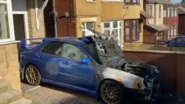 Torched car