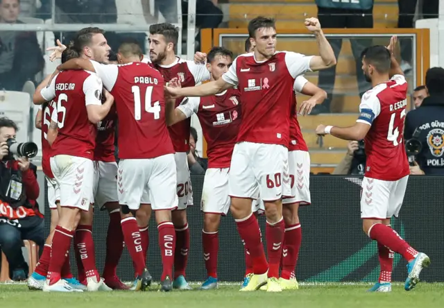 Ricardo Horta celebrates scoring Braga's first goal