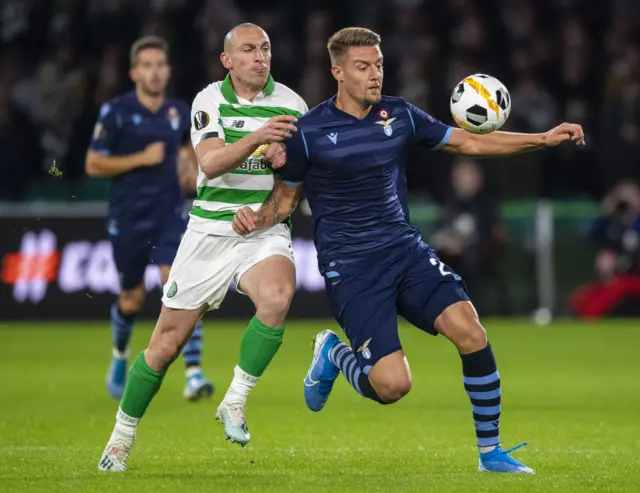 Celtic captain Scott Brown has been in the thick of the early action