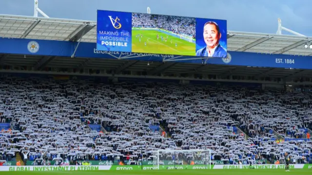 Leicester pay tribute to former owner Vichai Srivaddhanaprabha