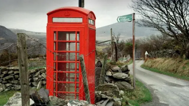 Phone box in rural area