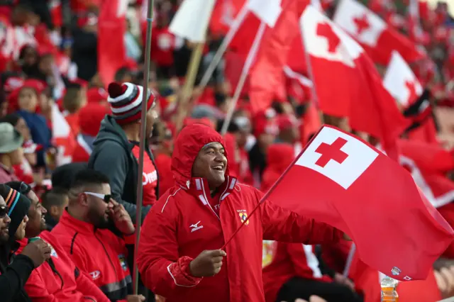 Tonga fans in Hamilton