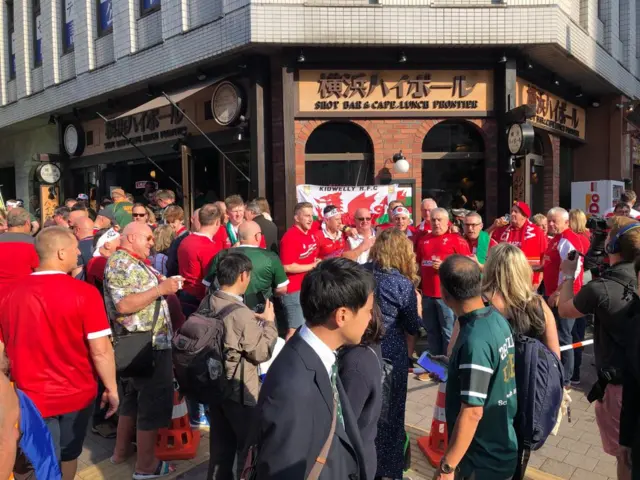 Wales fans gather in Yokohama