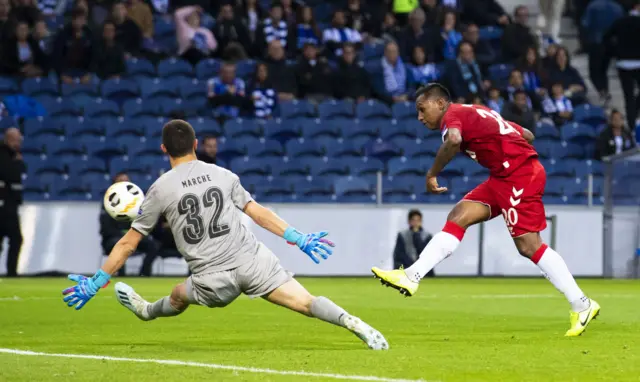 Alfredo Morelos fires Rangers level in Portugal