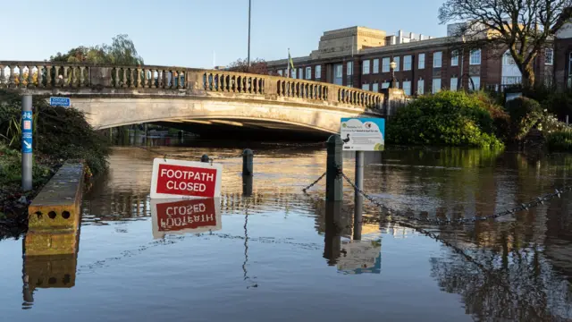 Flooding around bridge