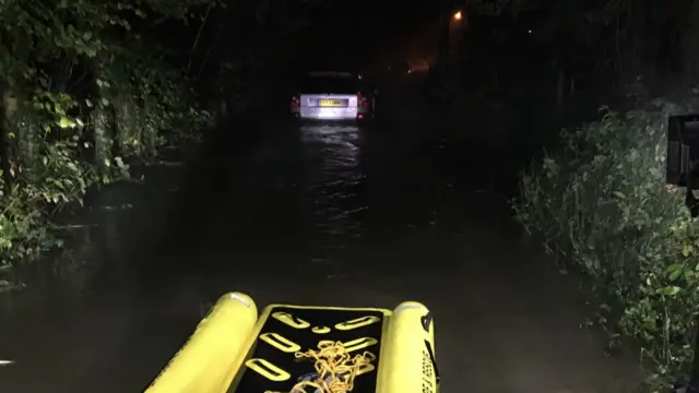 Car stuck in wate