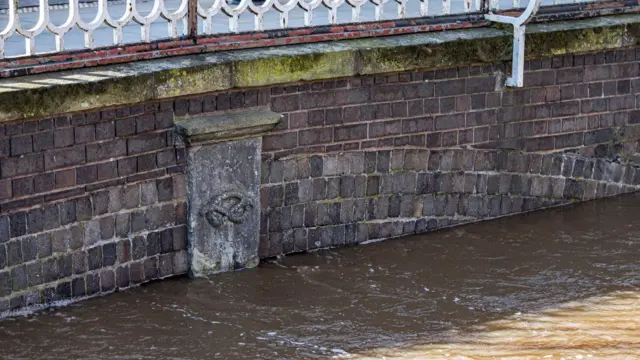 Flooding around bridge in Stafford