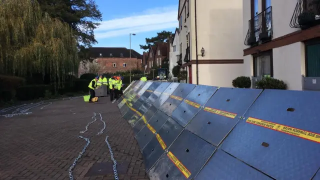 Flood defences in Bewdley