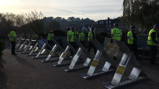 Flood defences in Bewdley