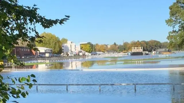 Flooding at Worcester Racecourse