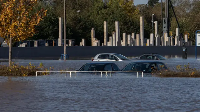 Flooding at car park in Stafford