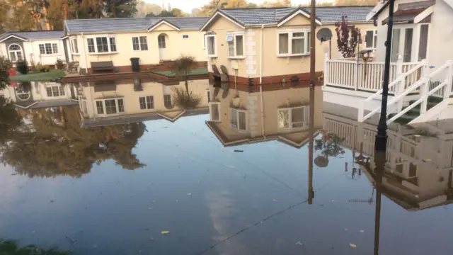 Caravan park in floods