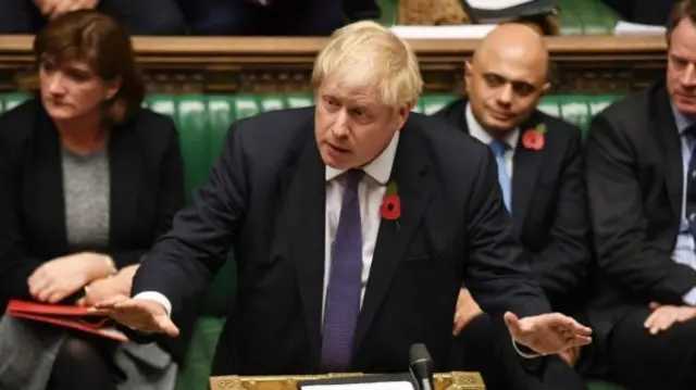 Boris Johnson in parliament