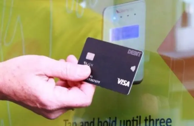 Bank card being held