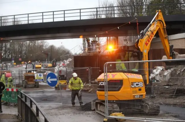 Construction work at Killingworth Road in July 2019