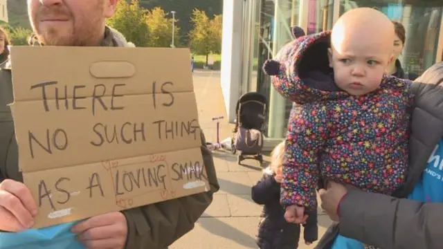 Backers of the bill rallied outside Holyrood on the morning of the vote